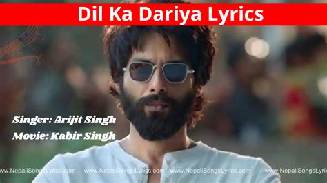 dil ka dariya lyrics english|tujhe kitna chane lage lyrics.